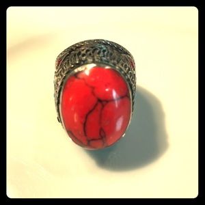 Vintage red turquoise ring💕